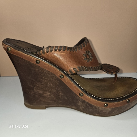 Jack Rogers Marbella Wedge Sandals Brown Size 8 - Picture 4 of 8